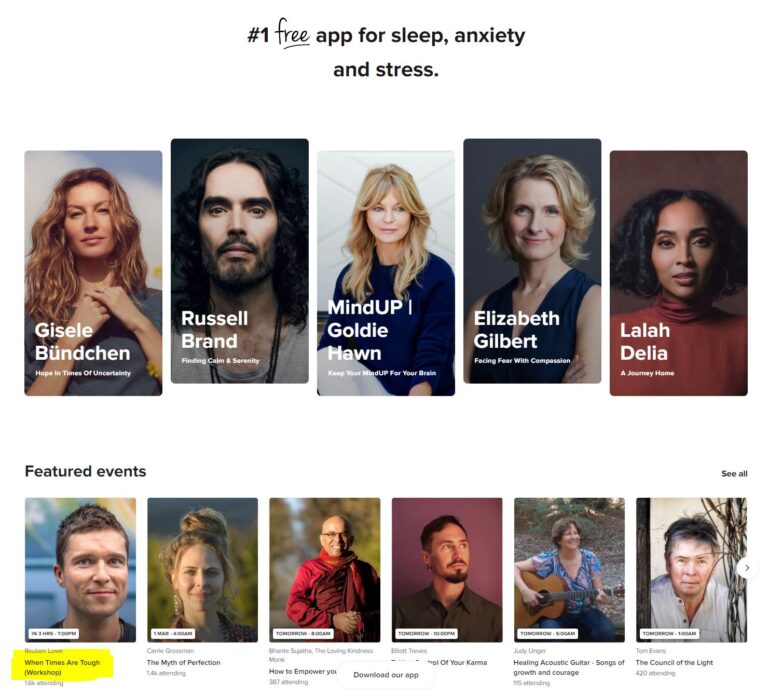 Insight Timer - Image Of Live Events- Live Events