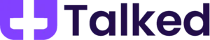 Talked app logo — purple icon with wordmark